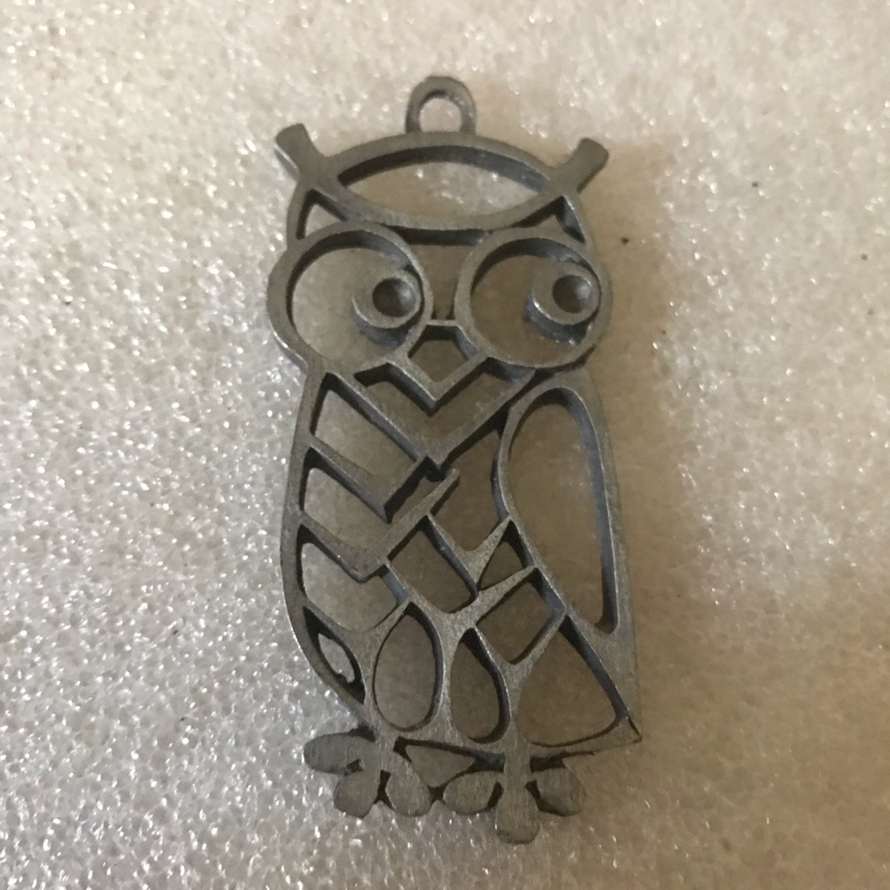 Silver Owl Bird Pendant Charm